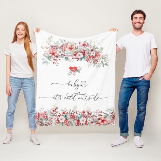 ベビー冬の外で寒いフローラベビーシャワー フリースブランケット (インサイチュ)