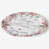 ベビー冬の外で寒いフローラベビーシャワー ペーパープレート (アングル)