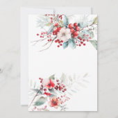 ベビー冬の外で寒いフローラベビーシャワー 招待状 (裏面)