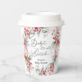 ベビー冬の外で寒いフローラベビーシャワー 紙コップ (裏面)