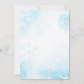 ベビー冬の外で寒いブルーボウ赤ちゃんシャワー 招待状 (裏面)