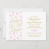 ベビー冬の外で寒いベビーシャワー招待状 招待状 (正面)