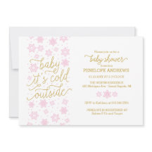 ベビー冬の外で寒いベビーシャワー招待状