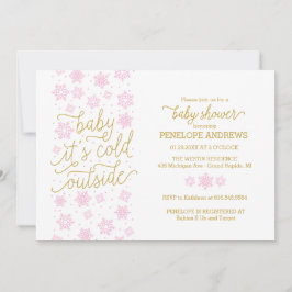 ベビー冬の外で寒いベビーシャワー招待状 招待状