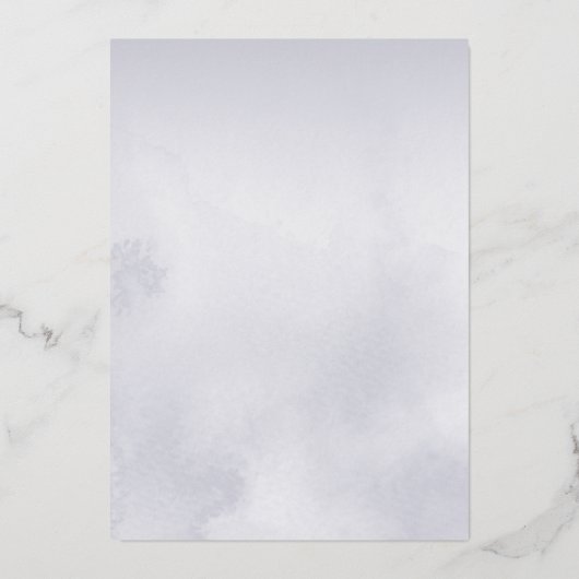 ベビー冬の外で寒い灰色の赤ちゃんシャワーFoi 箔招待状 (裏面)