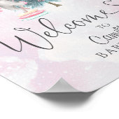 ベビー冬の外で寒い赤ちゃんシャワーへようこそ ポスター (角)