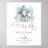 ベビー冬の外で寒い赤ちゃんシャワーへようこそ ポスター (正面)