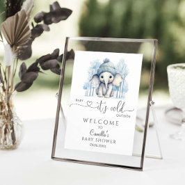 ベビー冬の外で寒い赤ちゃんシャワーへようこそ ポスター