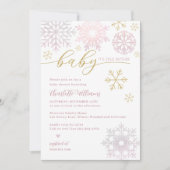 ベビー冬の外は寒いシャワー招待状 招待状 (正面)