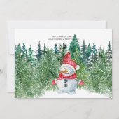 ベビー冬の外は寒いベビーシャワー雪Inv 招待状 (裏面)