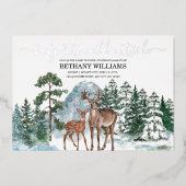 ベビー冬の外は寒いベビーシャワー雪Inv 箔招待状 (正面)