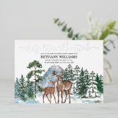 ベビー冬の外は寒いベビーシャワー雪Inv 箔招待状 (立ち正面)