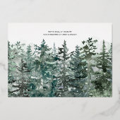 ベビー冬の外は寒いベビーシャワー雪Inv 箔招待状 (裏面)