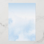 ベビー冬の外は寒い男の子の赤ちゃんシャワーフォイル 箔招待状 (裏面)