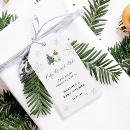 ベビー冬の外は寒い赤ちゃんシャワーの好意 ギフトタグ