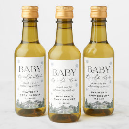 ベビー冬の外は寒い赤ちゃんシャワーの好意 ワインラベル