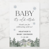 ベビー冬の外は寒い赤ちゃんシャワーの好意 ワインラベル (シングルラベル)