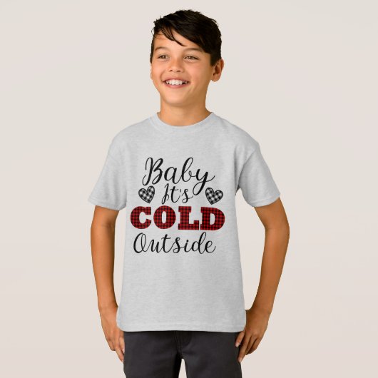 ベビー冬の外は寒い Tシャツ (正面フル)