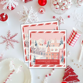 ベビー冬の女の子の赤ちゃんシャワー外が寒い スタンダードランチョンナプキン