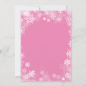 ベビー冬の女の子の赤ちゃんシャワー外が寒い 招待状 (裏面)