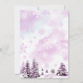 ベビー冬の女の子の赤ちゃんシャワー外が寒い 招待状 (裏面)