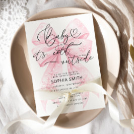 ベビー冬の女の子の赤ちゃんシャワー外が寒い 招待状