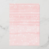 ベビー冬の女の子の赤ちゃんシャワー外が寒い 箔招待状 (裏面)