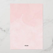 ベビー冬の女の子の赤ちゃんシャワー外が寒い 箔招待状 (裏面)