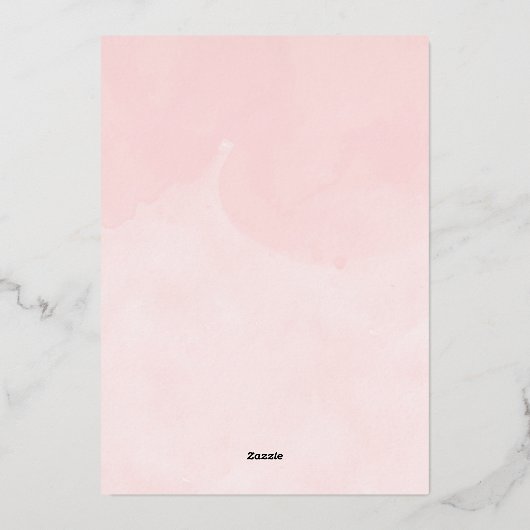 ベビー冬の女の子の赤ちゃんシャワー外が寒い 箔招待状 (裏面)