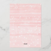 ベビー冬の女の子の赤ちゃんシャワー外が寒い 箔招待状 (裏面)