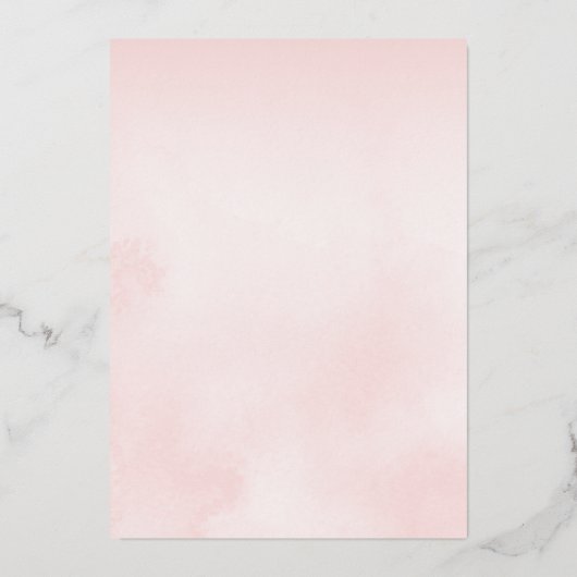 ベビー冬の女の子の赤ちゃんシャワー外が寒い 箔招待状 (裏面)