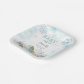 ベビー冬の寒い森の外の赤ちゃんシャワー ペーパープレート (傾斜あり)