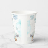 ベビー冬の寒い森の外の赤ちゃんシャワー 紙コップ (右)