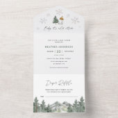 ベビー冬の山の赤ちゃんシャワー外は寒い オールインワン招待状 (内側)