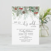 ベビー冬の常緑の松の外は寒い 招待状 (スタンド正面)