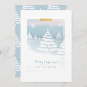 ベビー冬の日のクリスマスシーン外は寒い シーズンカード (正面/裏面)