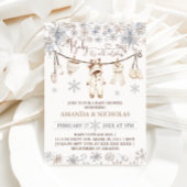 ベビー冬の服の外は寒いベビーシャワー 招待状