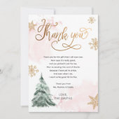 ベビー冬の木の外は寒いサンキューカード 招待状 (正面)