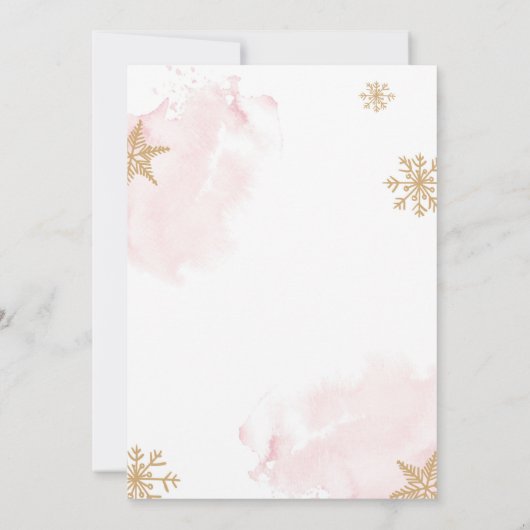 ベビー冬の木の外は寒いサンキューカード 招待状 (裏面)