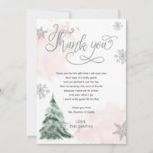 ベビー冬の木の外は寒いサンキューカード 招待状 (正面)