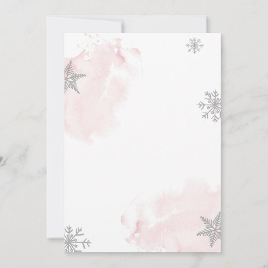 ベビー冬の木の外は寒いサンキューカード 招待状 (裏面)