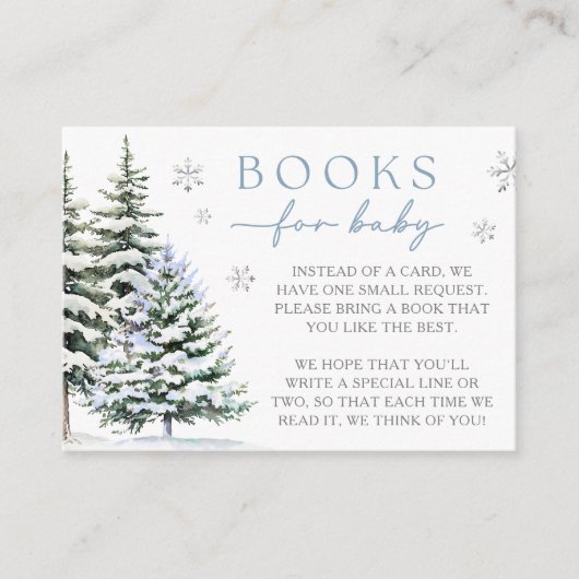 ベビー冬の本の外が寒いベビー エンクロージャーカード (正面)