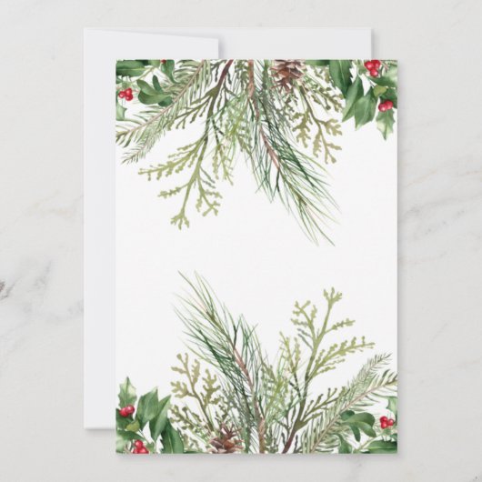 ベビー冬の松の赤ちゃんシャワー外が寒い 招待状 (裏面)