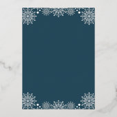 ベビー冬の森の外で寒いベビーシャワー 箔招待状 (裏面)