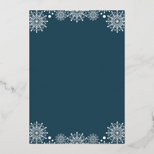 ベビー冬の森の外で寒いベビーシャワー 箔招待状 (裏面)