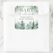 ベビー冬の森の外は寒い スクエアシール (バッグ)