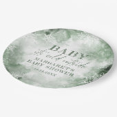 ベビー冬の森の外は寒い ペーパープレート (アングル)