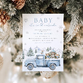 ベビー冬の森の赤ちゃんシャワー外は寒い 招待状