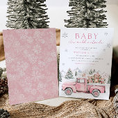 ベビー冬の森の赤ちゃんシャワー外は寒い 招待状