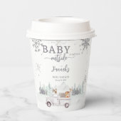 ベビー冬の森の赤ちゃんシャワー外は寒い 紙コップ (裏面)